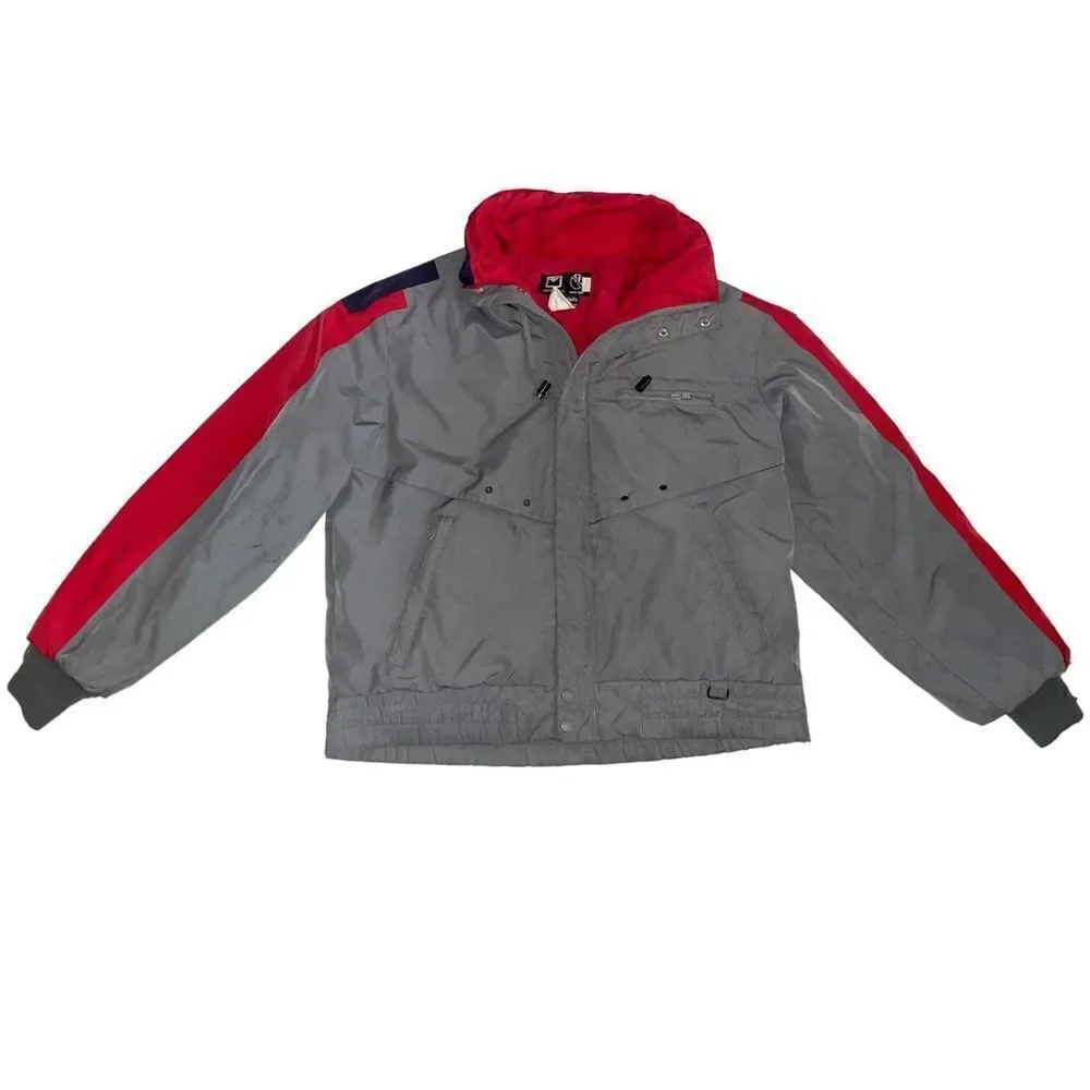 🐿️ Vintage Obermeyer Gore-Tex Thinsulate Grey, Red & Blue Winter Jacket - Picture 3 of 10